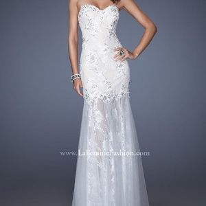 Beautiful GIGI Designs by La Femme lace gown